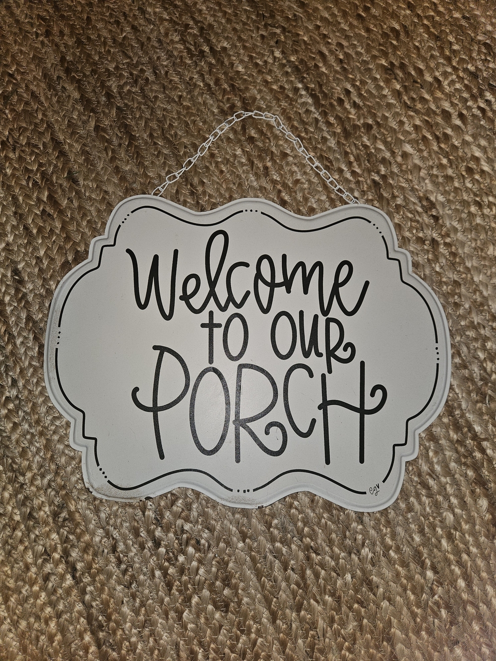 Welcome to Our Porch White Decorative Hanging Sign
